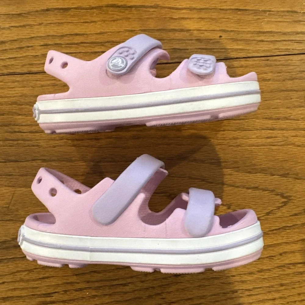 Crocs Kid's Size 8 Crocband Cruiser Sandal Ballerina Pink Lavender